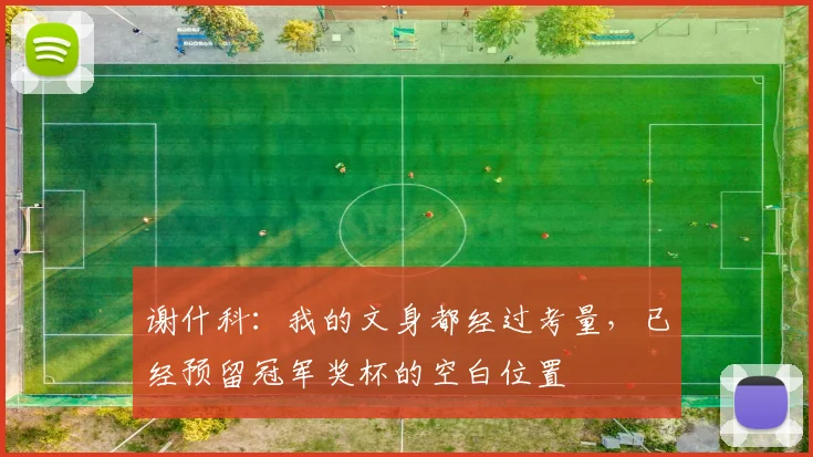 谢什科：我的文身都经过考量，已经预留冠军奖杯的空白位置